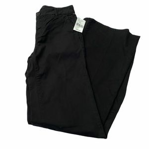 J Brand Mona Mid-Rise Wide Leg Chino Black Pants